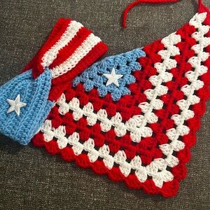Patriotic Crochet Bandana and Headband Set